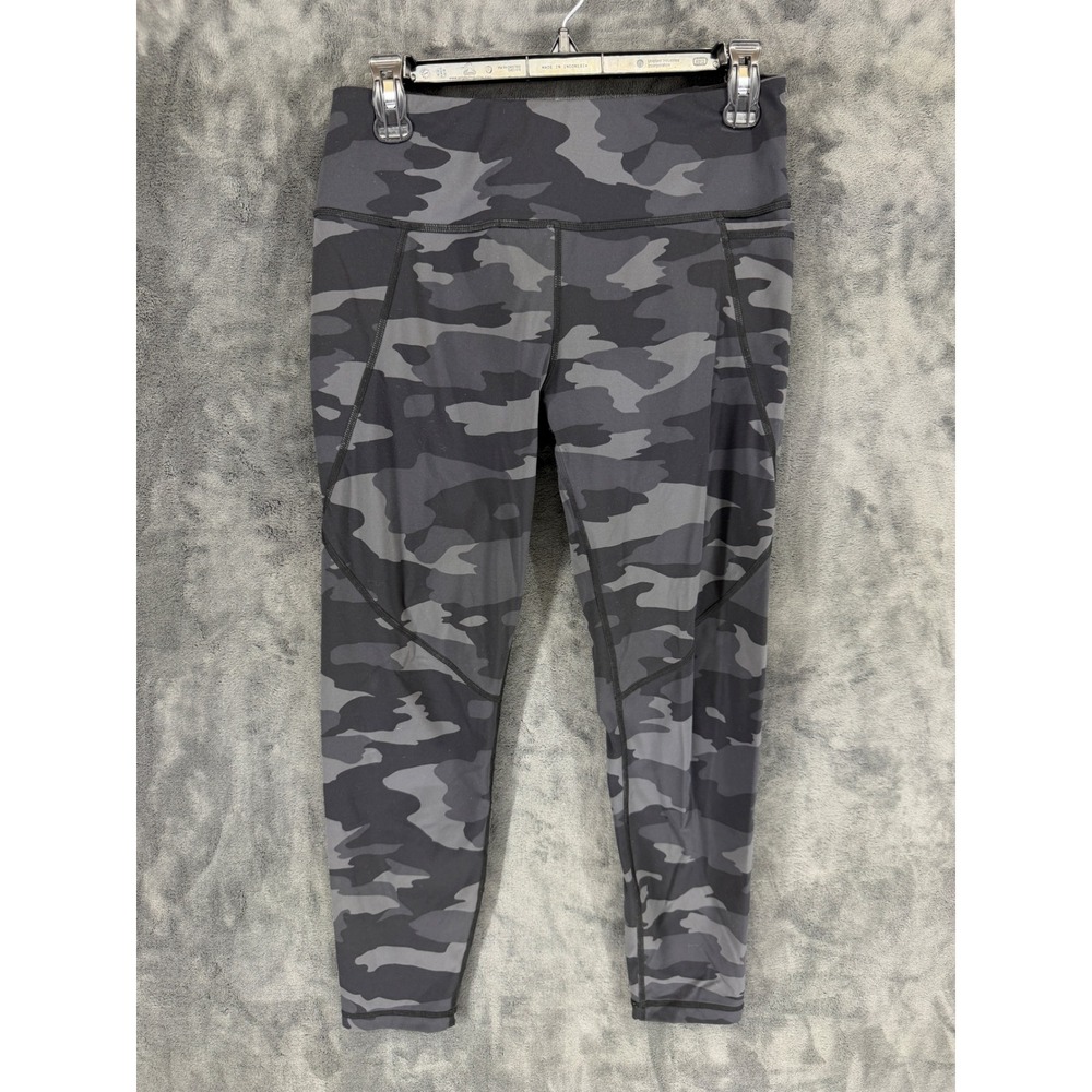 Sweaty Betty The Power 7/8‎ Leggings Womens Medium Grey Black Camo 24" Inseam